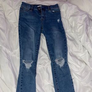 ripped dark wash jeans